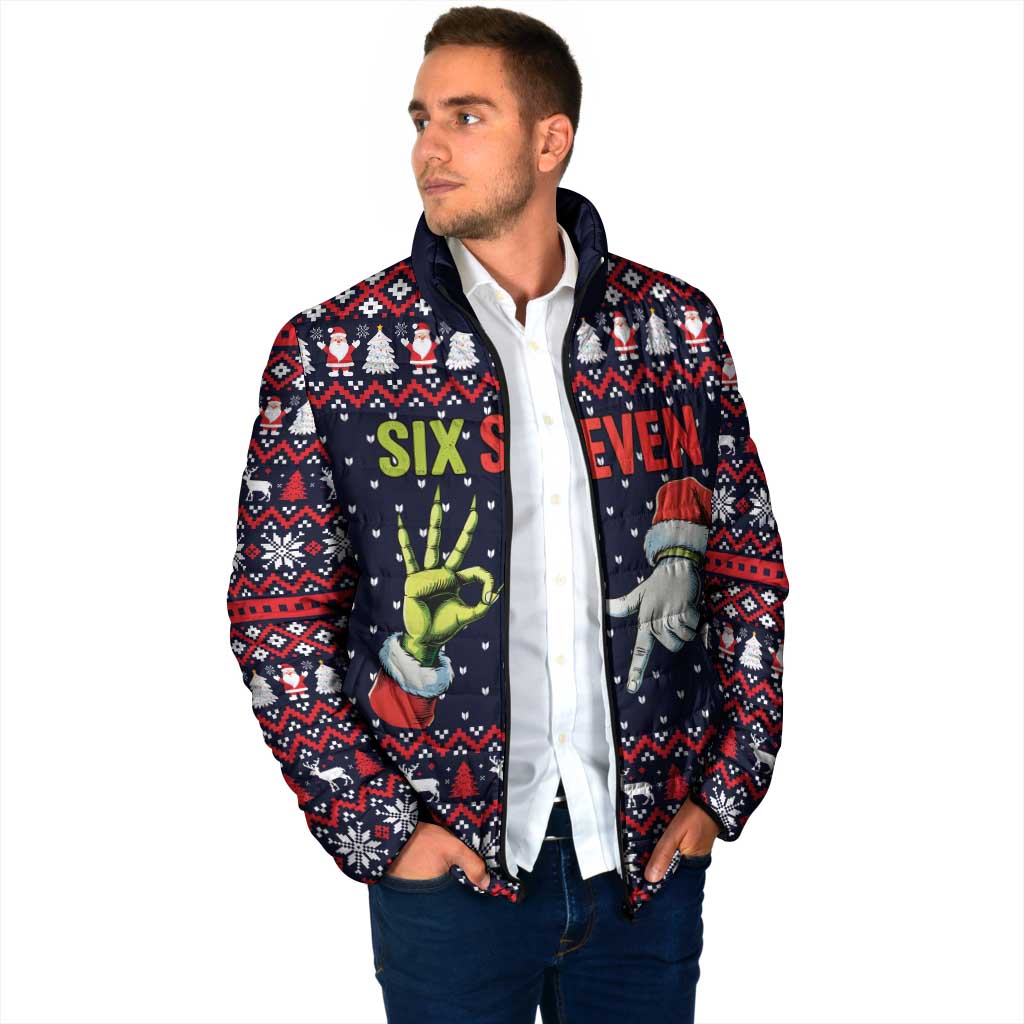 Grinch Hand Six Seven Xmas Padded Jacket Meme Gen Alpha Slang - Wonder Print Shop