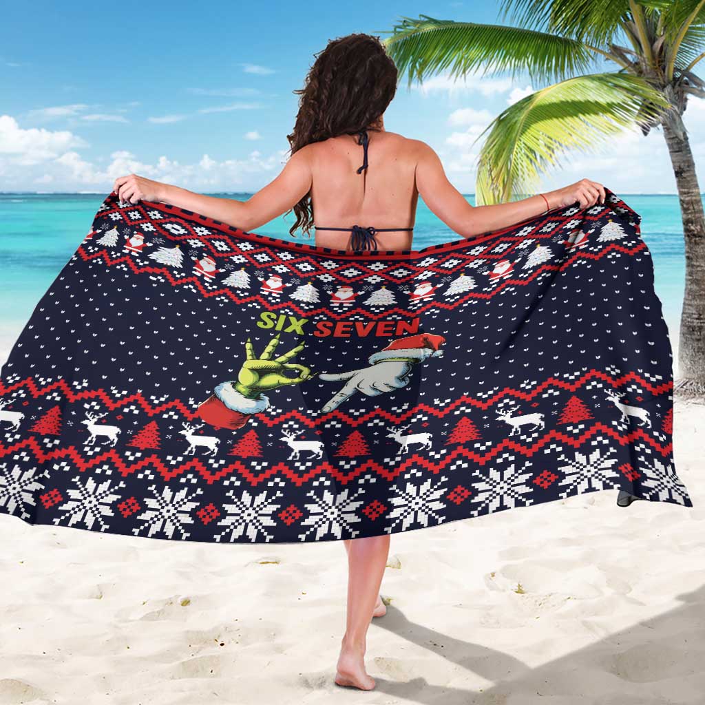 Grinch Hand Six Seven Xmas Sarong Meme Gen Alpha Slang - Wonder Print Shop