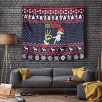 Grinch Hand Six Seven Xmas Tapestry Meme Gen Alpha Slang - Wonder Print Shop