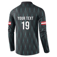 Custom World Football 2026 Austria Button Sweatshirt Das Team Eagle Wing Style