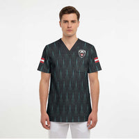 Custom World Football 2026 Austria Scrub Top Das Team Eagle Wing Style