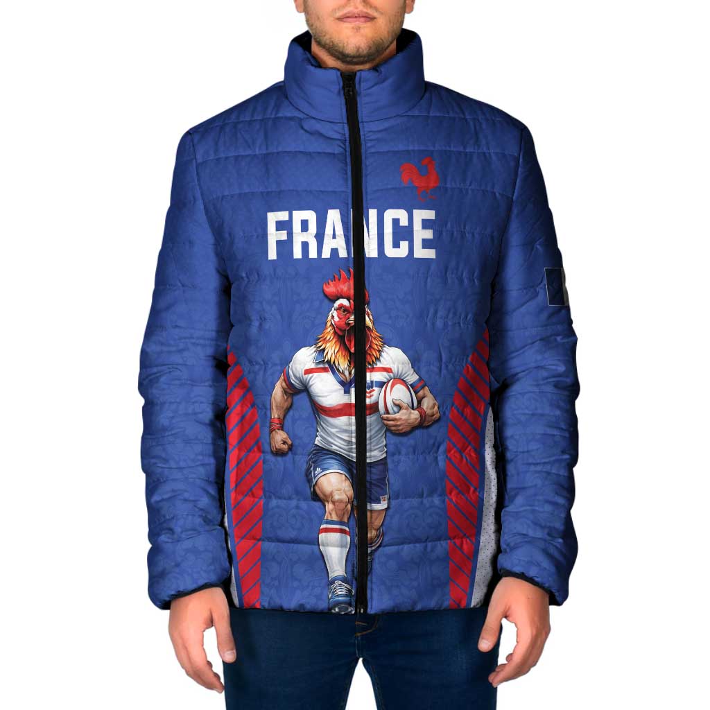 Custom Rugby France Padded Jacket XV de France Gallic Rooster Mascot
