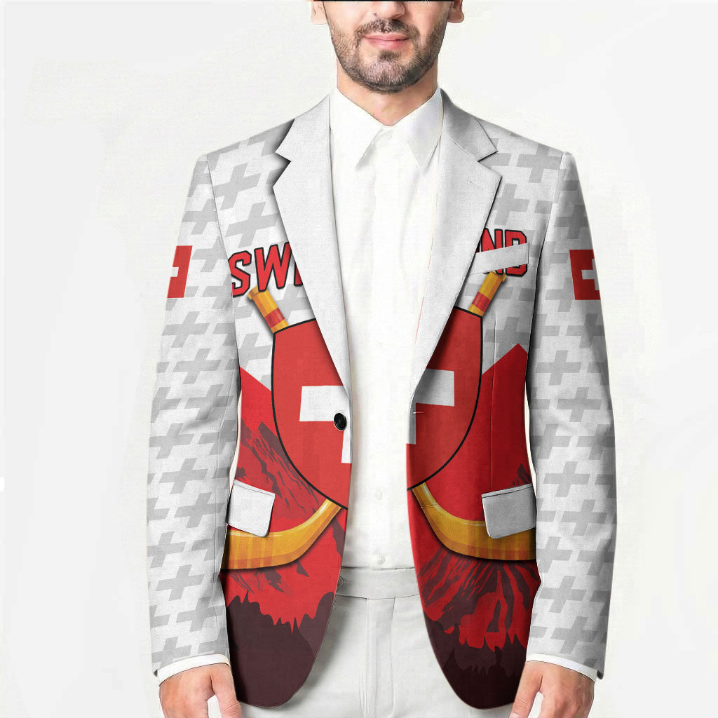 Switzerland Ice Hockey Custom Blazer Swiss Shield Alps Art