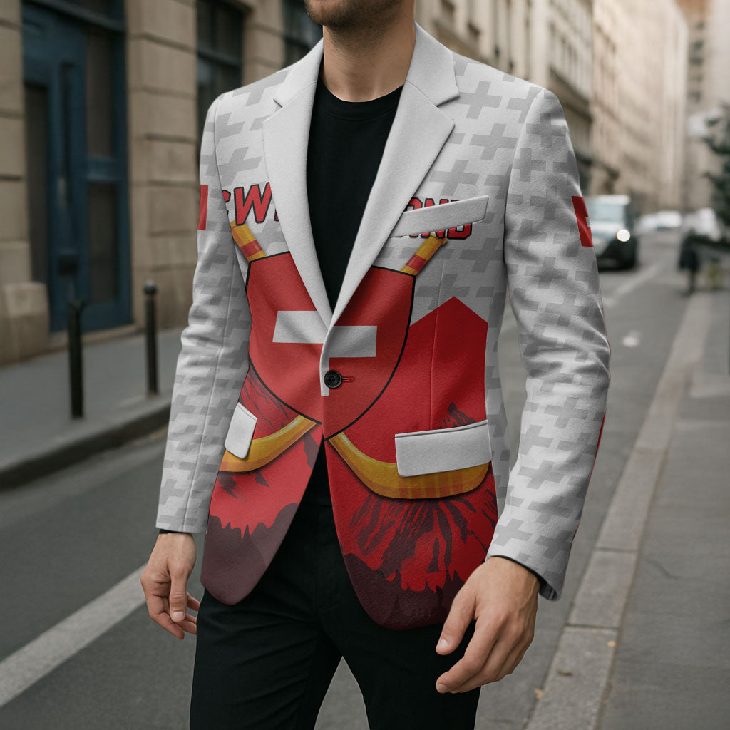Switzerland Ice Hockey Custom Blazer Swiss Shield Alps Art