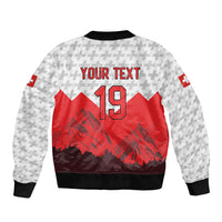 Switzerland Ice Hockey Custom Bomber Jacket Swiss Shield Alps Art