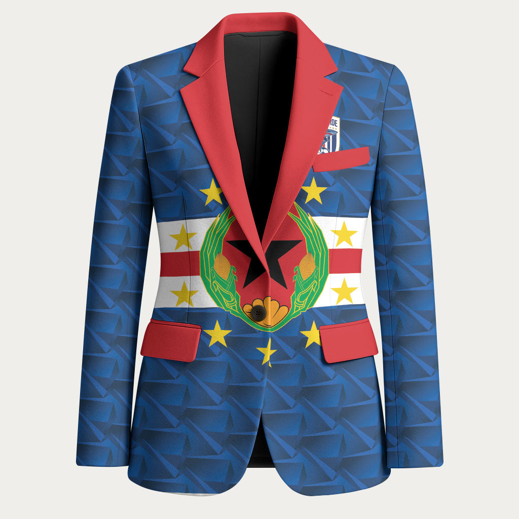 Cabo Verde Tubaroes Azuis Historic Debut 2026 Blazer Cape Verde Past and Present Flag Motif