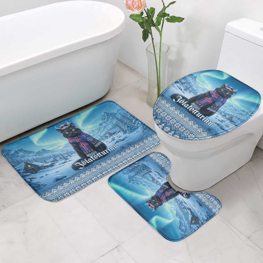 Iceland Christmas Bathroom Set Icelandic Yule Cat - Wonder Print Shop