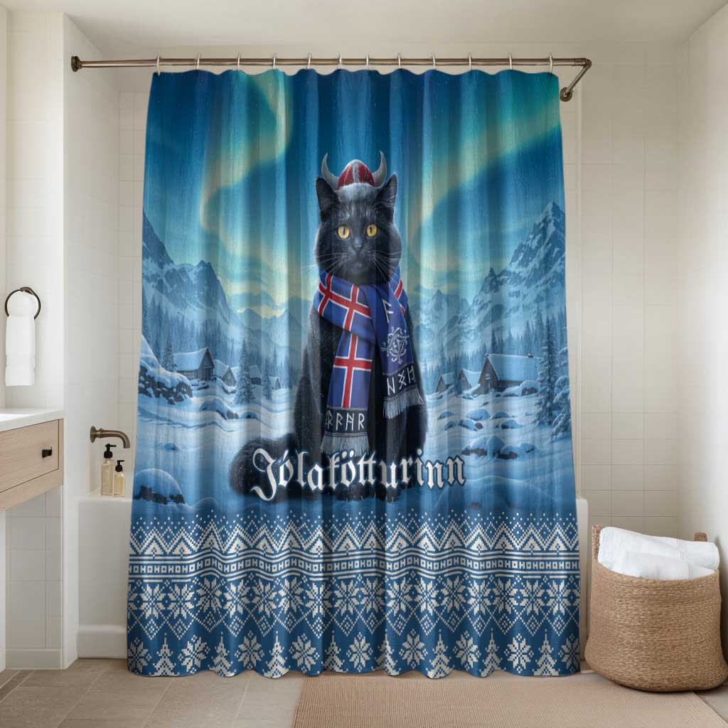 Iceland Christmas Bathroom Set Icelandic Yule Cat - Wonder Print Shop
