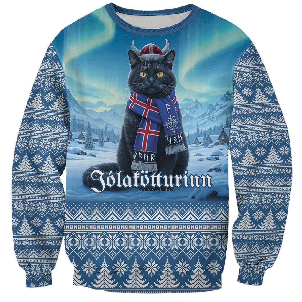 Iceland Christmas Sweatshirt Icelandic Yule Cat LT19