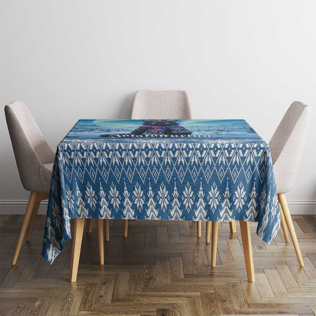 Iceland Christmas Tablecloth Icelandic Yule Cat - Wonder Print Shop