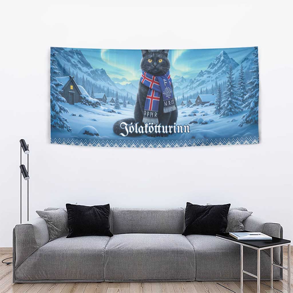 Iceland Christmas Tapestry Icelandic Yule Cat - Wonder Print Shop