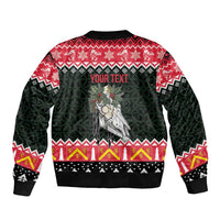 Personalized Anglesey Wales Christmas Bomber Jacket Mari Lwyd Celtic Knot Style - Wonder Print Shop