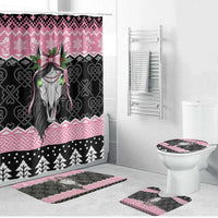 Anglesey Wales Christmas Bathroom Set Pink Mari Lwyd Welsh Celtic Knot - Wonder Print Shop