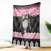 Anglesey Wales Christmas Blanket Pink Mari Lwyd Welsh Celtic Knot - Wonder Print Shop