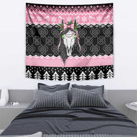 Anglesey Wales Christmas Tapestry Pink Mari Lwyd Welsh Celtic Knot - Wonder Print Shop