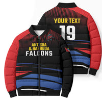 Custom Antigua and Barbuda Cricket Bomber Puffer Jacket Falcons Go For Glory
