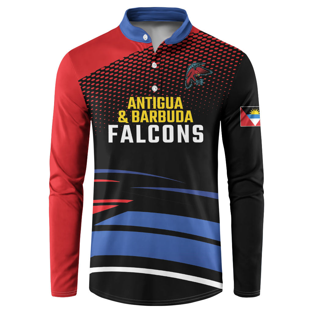Custom Antigua and Barbuda Cricket Button Sweatshirt Falcons Go For Glory