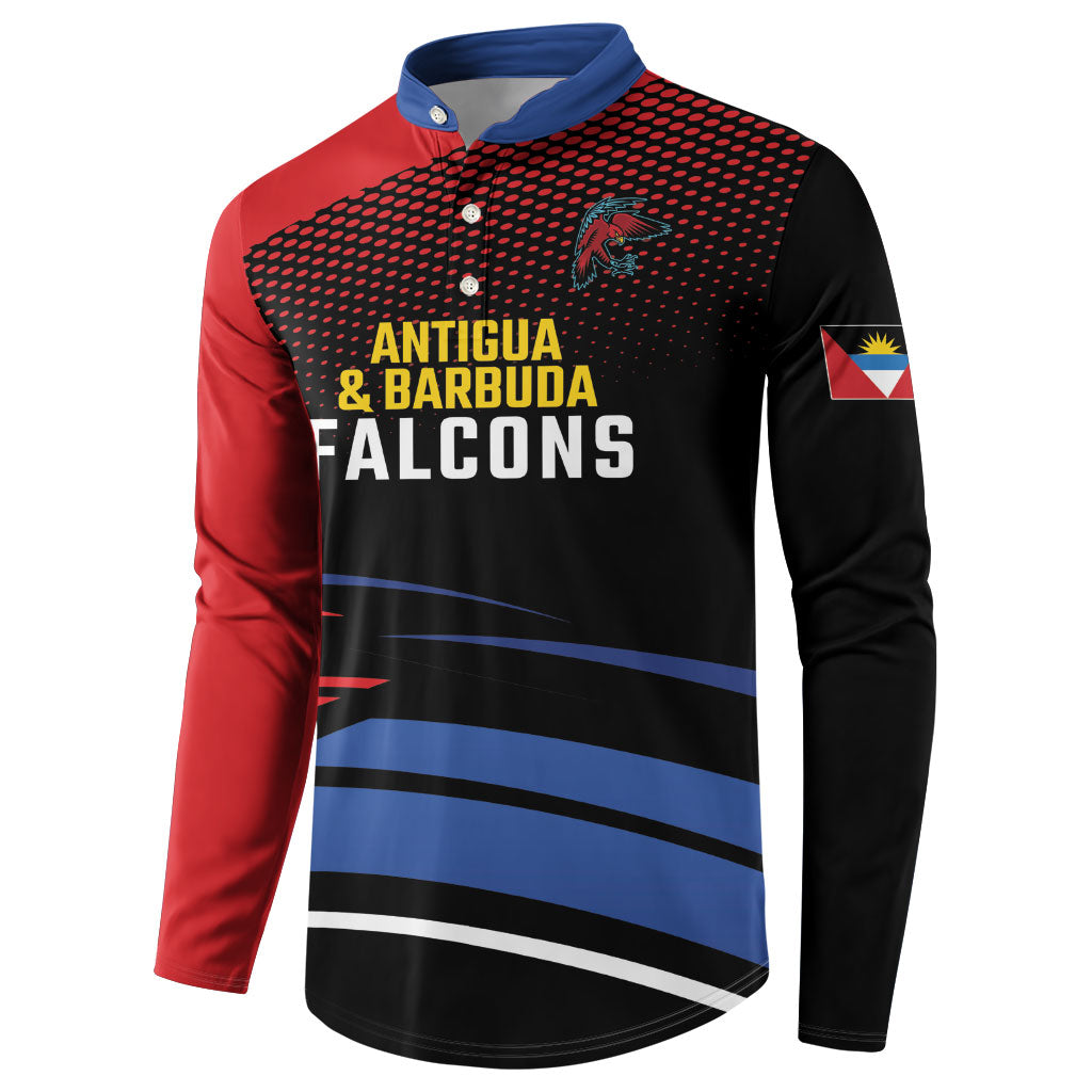 Custom Antigua and Barbuda Cricket Button Sweatshirt Falcons Go For Glory
