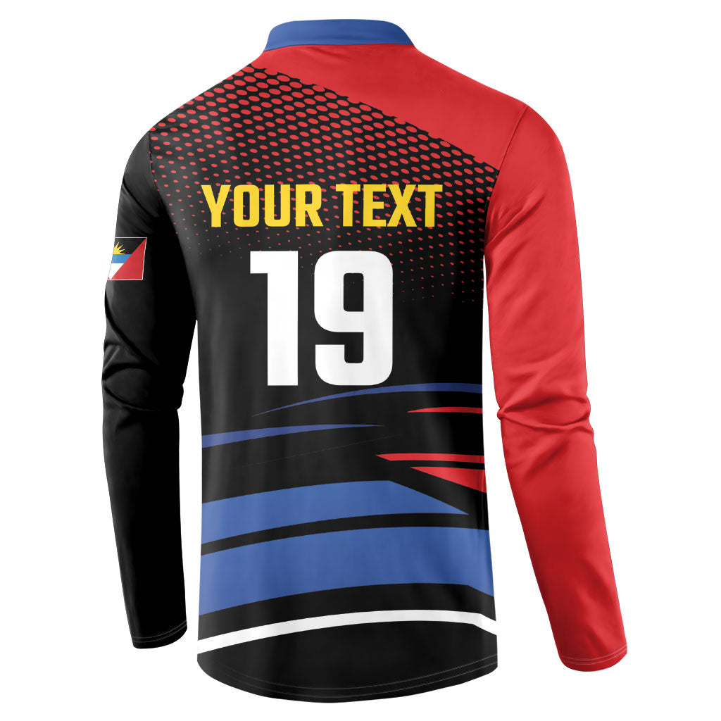 Custom Antigua and Barbuda Cricket Button Sweatshirt Falcons Go For Glory