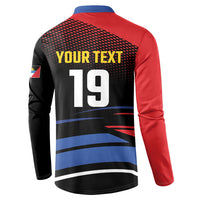 Custom Antigua and Barbuda Cricket Button Sweatshirt Falcons Go For Glory