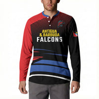 Custom Antigua and Barbuda Cricket Button Sweatshirt Falcons Go For Glory