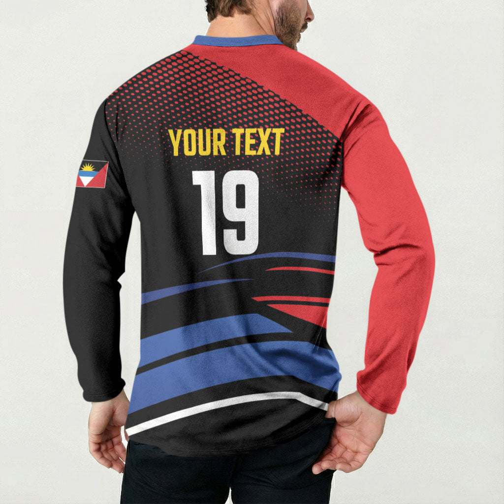 Custom Antigua and Barbuda Cricket Button Sweatshirt Falcons Go For Glory