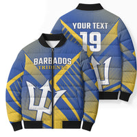 Custom Barbados Cricket Bomber Puffer Jacket Tridents Go For Glory