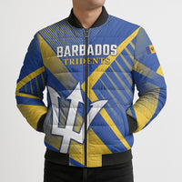 Custom Barbados Cricket Bomber Puffer Jacket Tridents Go For Glory