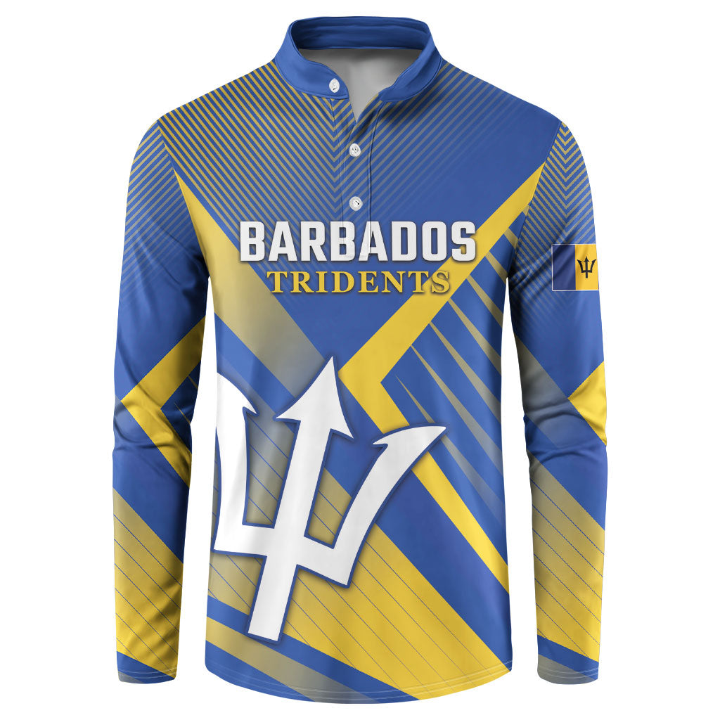 Custom Barbados Cricket Button Sweatshirt Tridents Go For Glory