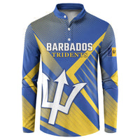 Custom Barbados Cricket Button Sweatshirt Tridents Go For Glory