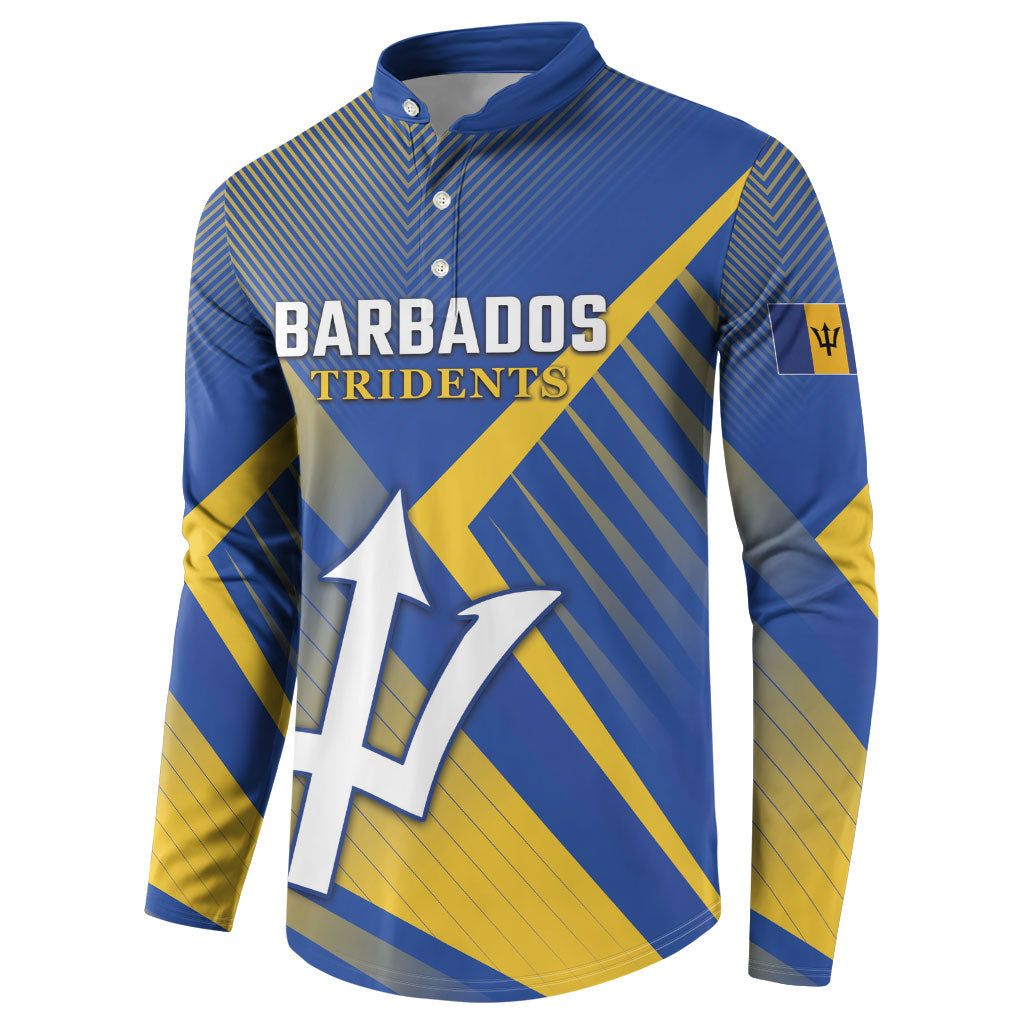 Custom Barbados Cricket Button Sweatshirt Tridents Go For Glory