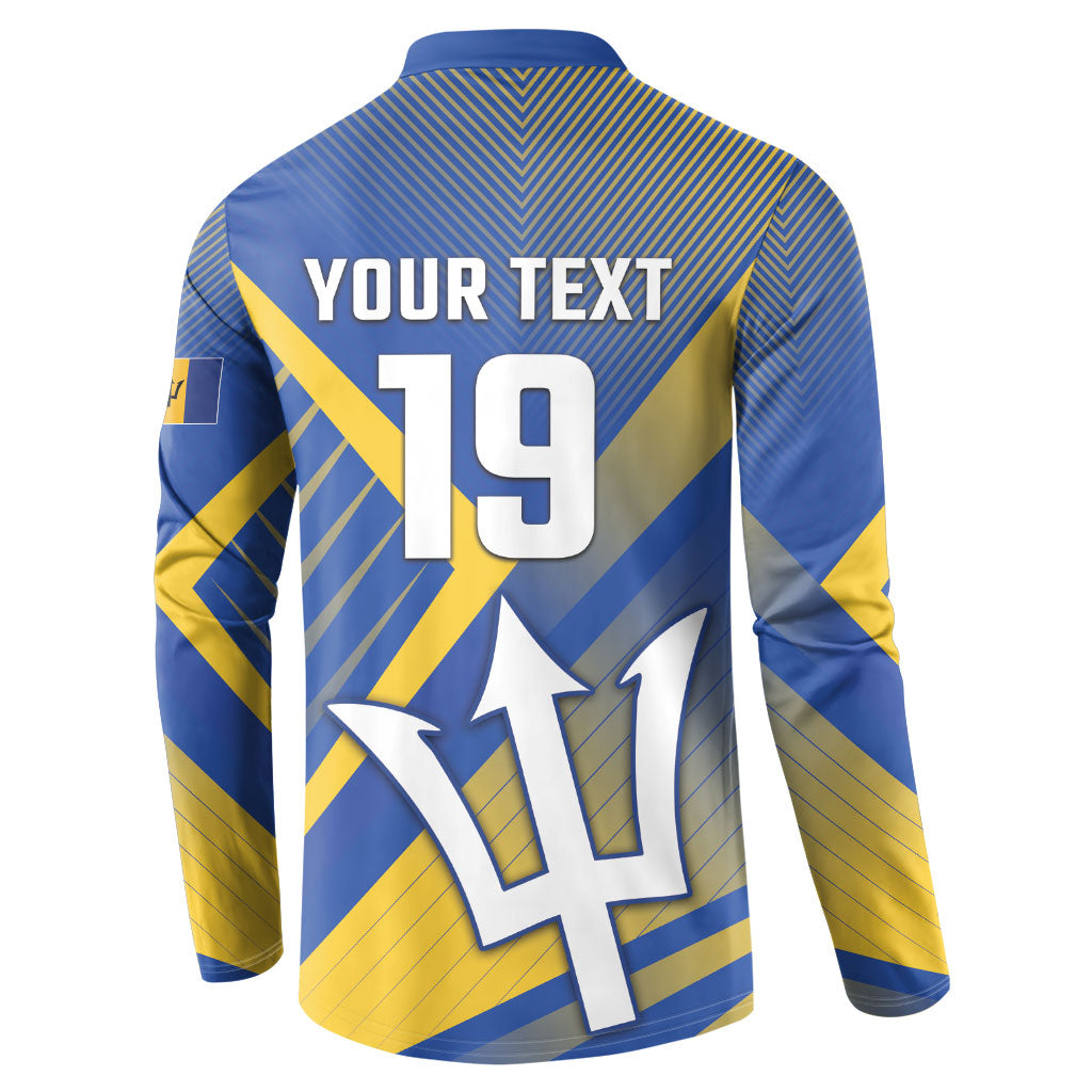 Custom Barbados Cricket Button Sweatshirt Tridents Go For Glory