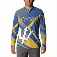Custom Barbados Cricket Button Sweatshirt Tridents Go For Glory