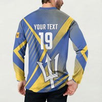 Custom Barbados Cricket Button Sweatshirt Tridents Go For Glory