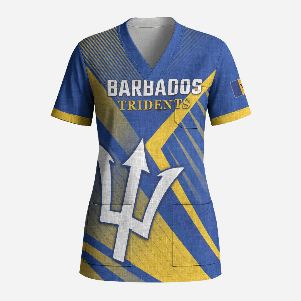 Custom Barbados Cricket Scrub Top Tridents Go For Glory