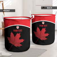 Personalized Canada Soccer Laundry Basket Maple Leaf and Map Style - Wonder Print Shop