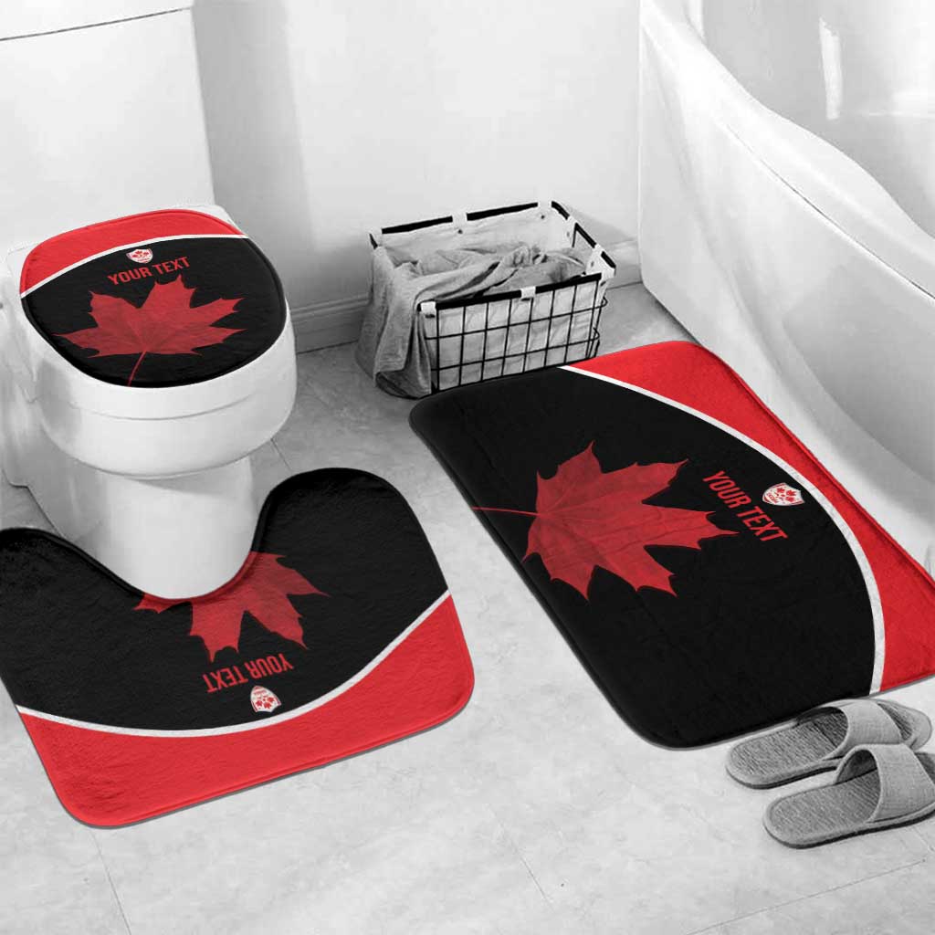 Personalized Canada Soccer Bathroom Set Maple Leaf and Map Style - Wonder Print Shop