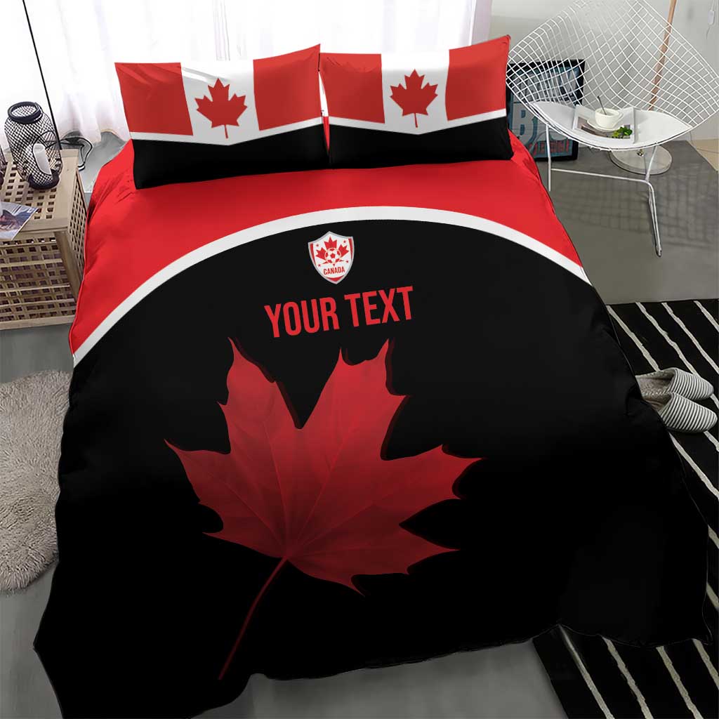 Personalized Canada Soccer Bedding Set Maple Leaf and Map Style - Wonder Print Shop