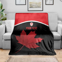 Personalized Canada Soccer Blanket Maple Leaf and Map Style - Wonder Print Shop