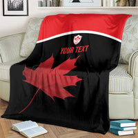Personalized Canada Soccer Blanket Maple Leaf and Map Style - Wonder Print Shop