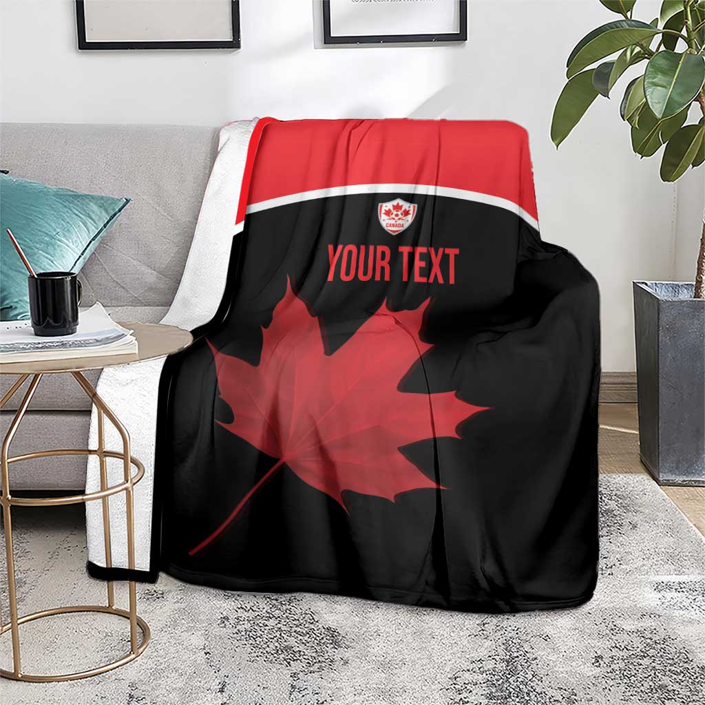 Personalized Canada Soccer Blanket Maple Leaf and Map Style - Wonder Print Shop