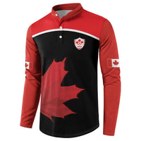 Personalized Canada Soccer Button Sweatshirt Maple Leaf and Map Style - Wonder Print Shop