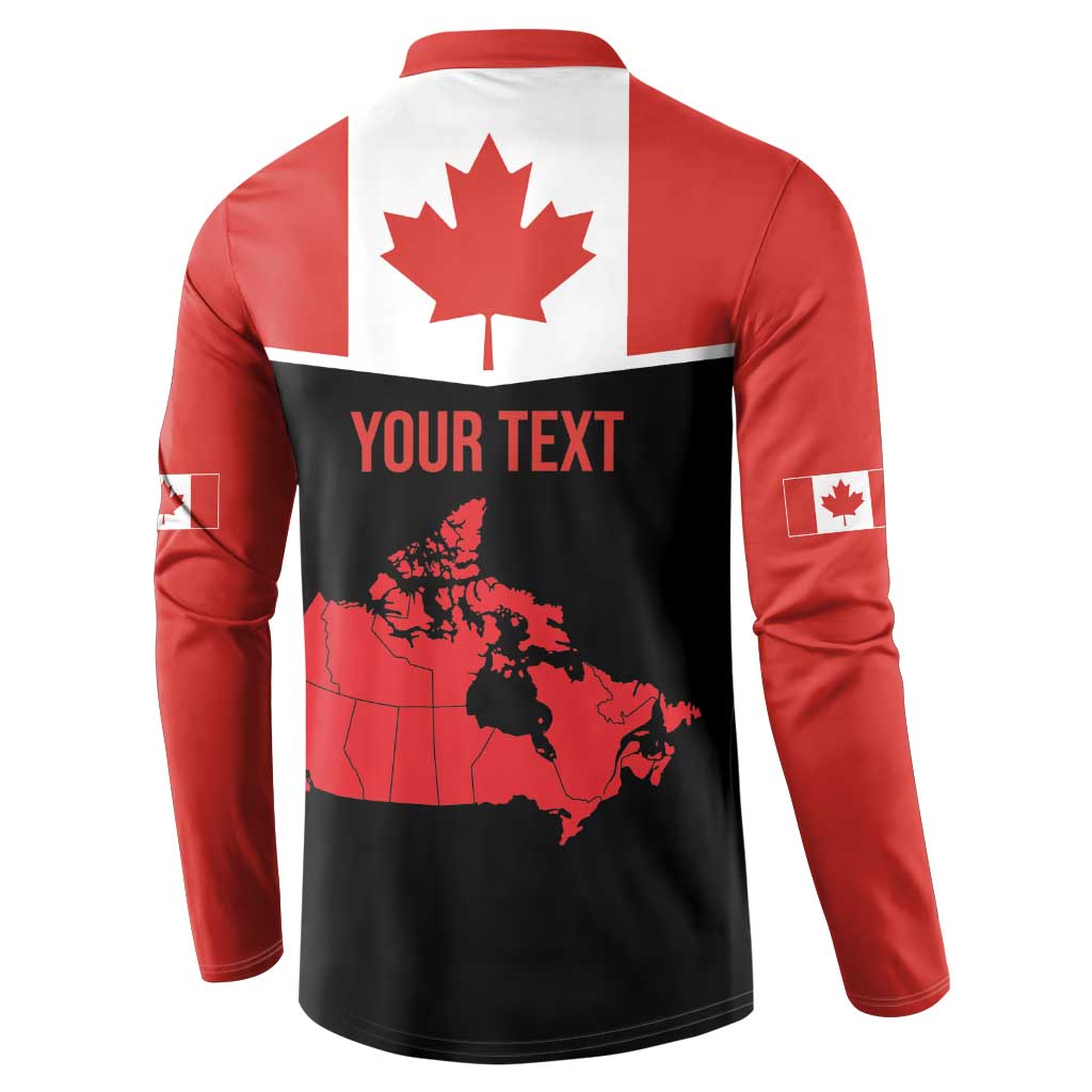 Personalized Canada Soccer Button Sweatshirt Maple Leaf and Map Style - Wonder Print Shop