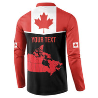 Personalized Canada Soccer Button Sweatshirt Maple Leaf and Map Style - Wonder Print Shop