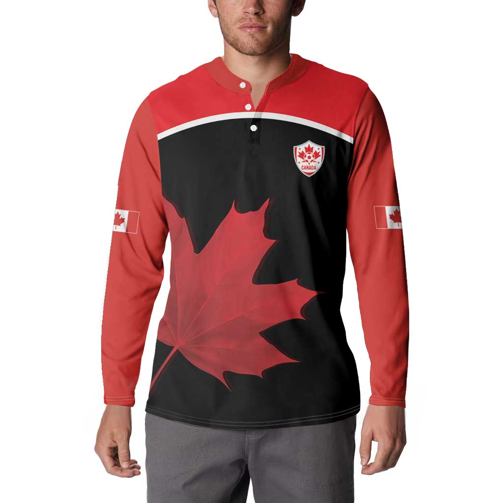 Personalized Canada Soccer Button Sweatshirt Maple Leaf and Map Style - Wonder Print Shop