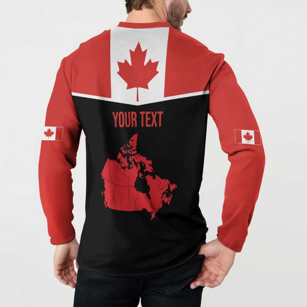 Personalized Canada Soccer Button Sweatshirt Maple Leaf and Map Style - Wonder Print Shop