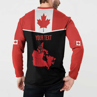 Personalized Canada Soccer Button Sweatshirt Maple Leaf and Map Style - Wonder Print Shop