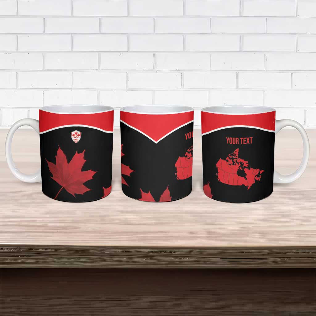 Personalized Canada Soccer Ceramic Mug Maple Leaf and Map Style - Wonder Print Shop