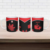 Personalized Canada Soccer Ceramic Mug Maple Leaf and Map Style - Wonder Print Shop
