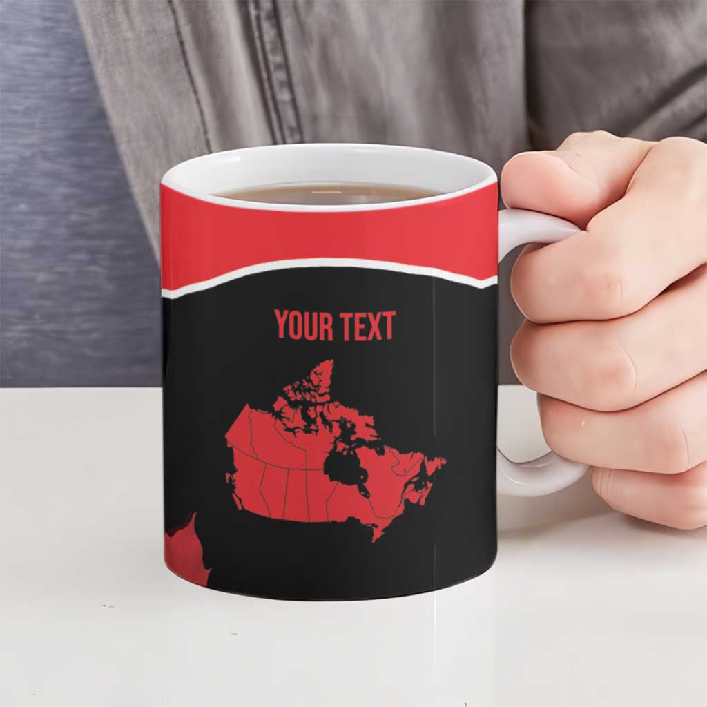 Personalized Canada Soccer Ceramic Mug Maple Leaf and Map Style - Wonder Print Shop